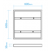 Soporte panel LED 600x600mm superficie